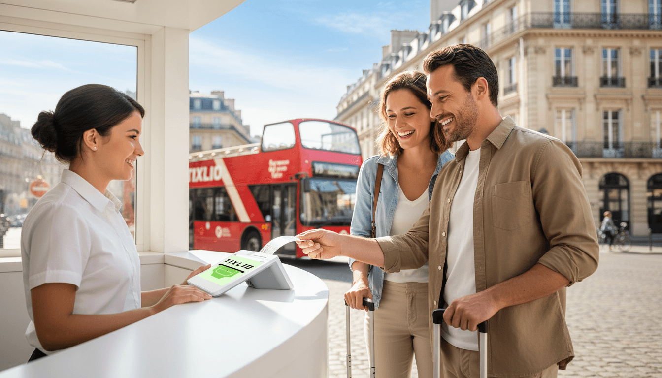 Tourism ticketing desk with POS terminal